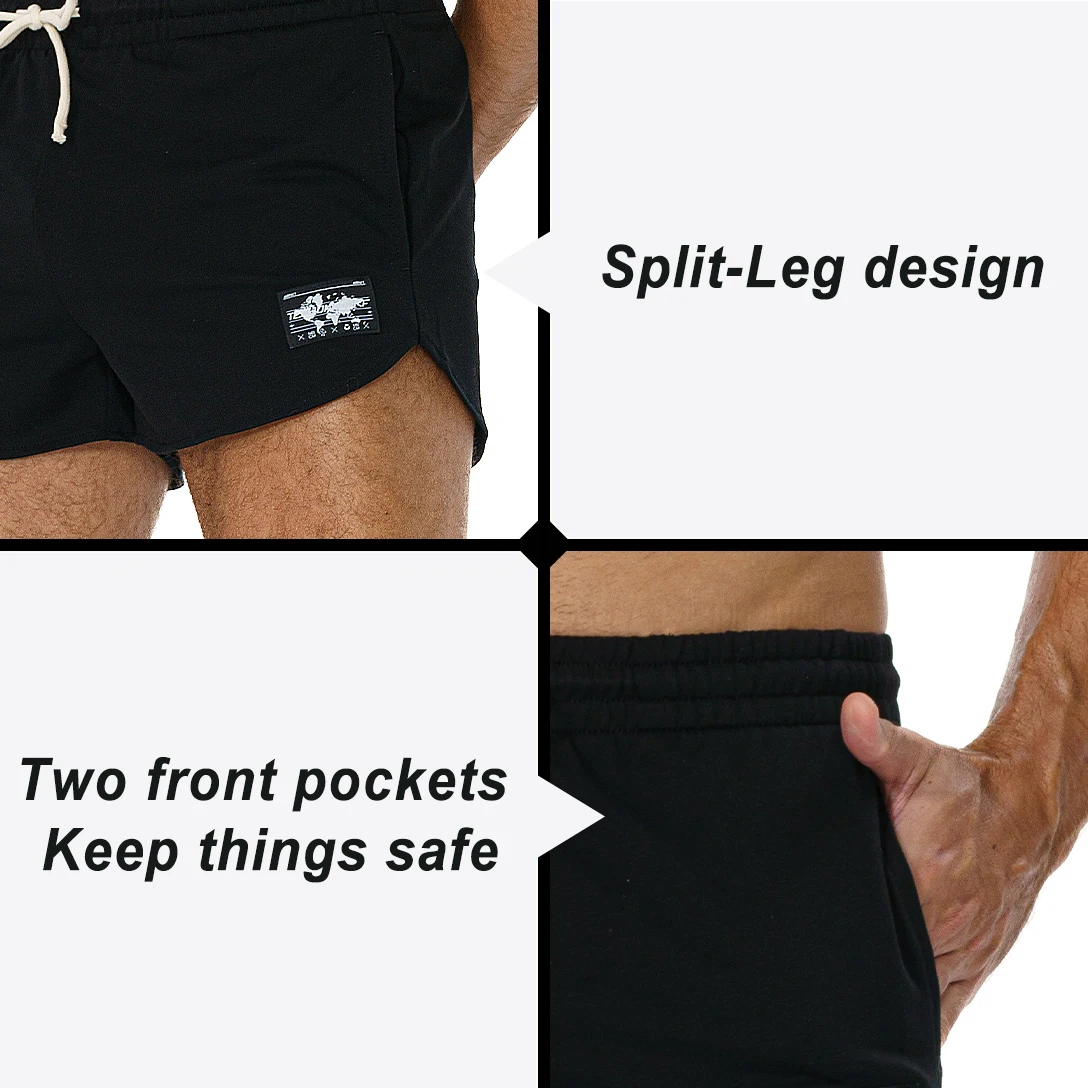 AIMPACT Casual Running Jogger Split Shorts Classic Comfortable Unisex Gym French Terry Custom Logo Mens Sweat Shorts 6