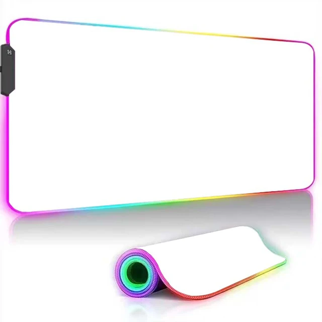 White And Black LED Mousepad RGB Gaming Mouse Pad Game Accessorie Backlit Desk Mat Computer Keyboard Mice Mat XXL Large Mausepad
