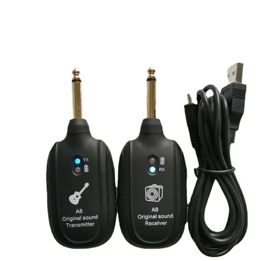 Guitar Wireless System Transmitter Receiver Built-in Rechargeable Wireless Guitar Transmitter for Electric Bass wireless guitar transmitter