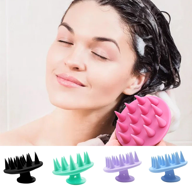 Brosse à Cheveux en Silicone pour Shampooing et Massage Cuir Chevelu,Corps  Massage Brosse Peigne pour Nettoyer Soins de la Tête et Retire les Peaux  Mortes,Masseur Tête Mouillée et Sèche (Bleu) : 