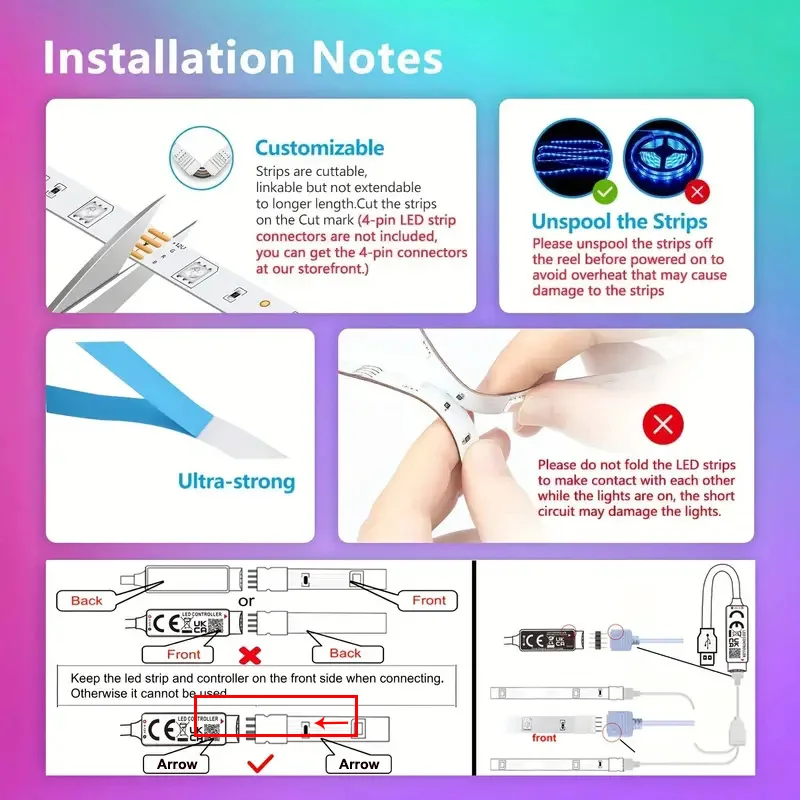 LED Lights Bluetooth 5050 SMD USB LED Strip Alexa APP Control WIFI RGB Adhesive Luces Led TV Backlight Lamps for Room Decoration 6