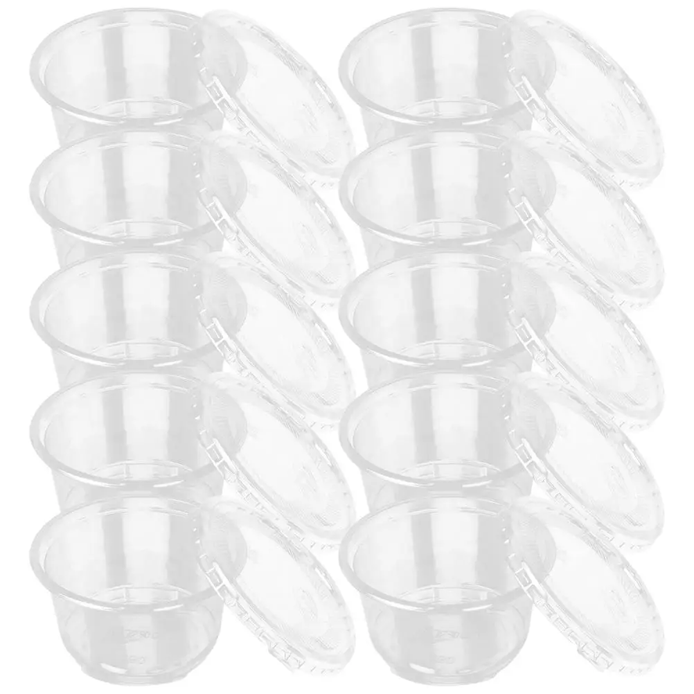 50pcs Plastic Pudding Cups Disposable 250ml Sweet Dessert Packaging Bowls for Ice Cream Cake Jelly Cookies Soup