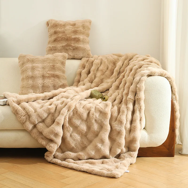 

Popular Sofa Cover Blanket Plush Double Layer Sofa Blanket Blanket Thickened and Warm Blankets for Beds Blanket Throw Blanket