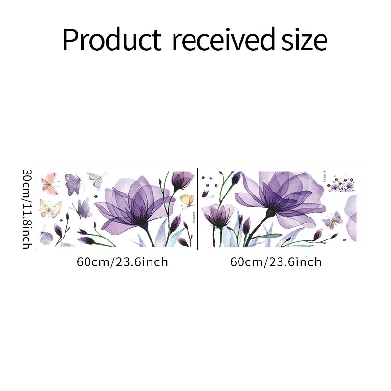 Romantic Purple Floral Butterfly Wall Stickers