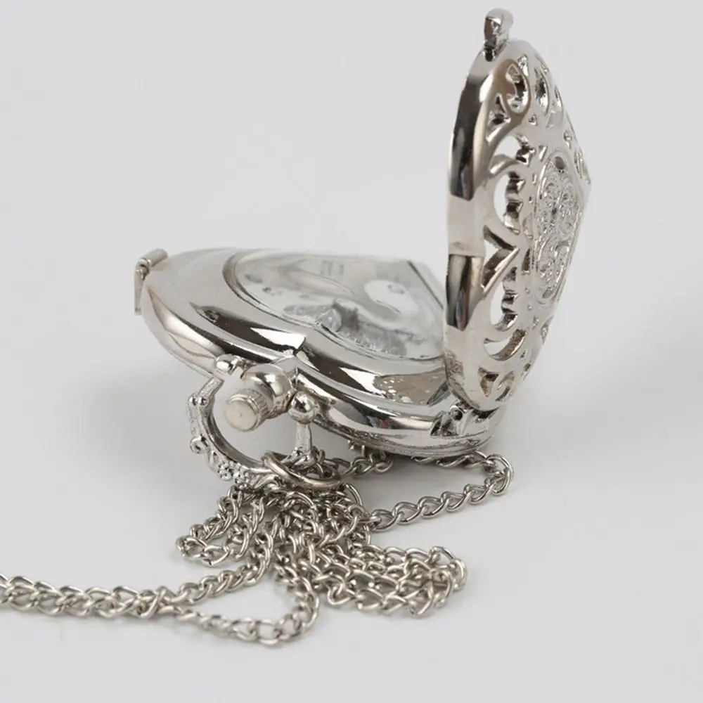 Vintage Quartz Pendant Chain Clock With Necklace Steampunk Pocket Watch Heart Pocket Fob Watches