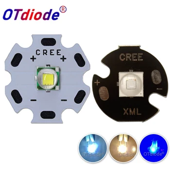 CREE XML XM-L T6 LED U2 UV LED 이미터 다이오드, DIY용 PCB, 차가운 흰색, 따뜻한 흰색, 파란색, 빨간색, 녹색, 12mm, 14mm, 16mm, 20mm, 10W, 1 개