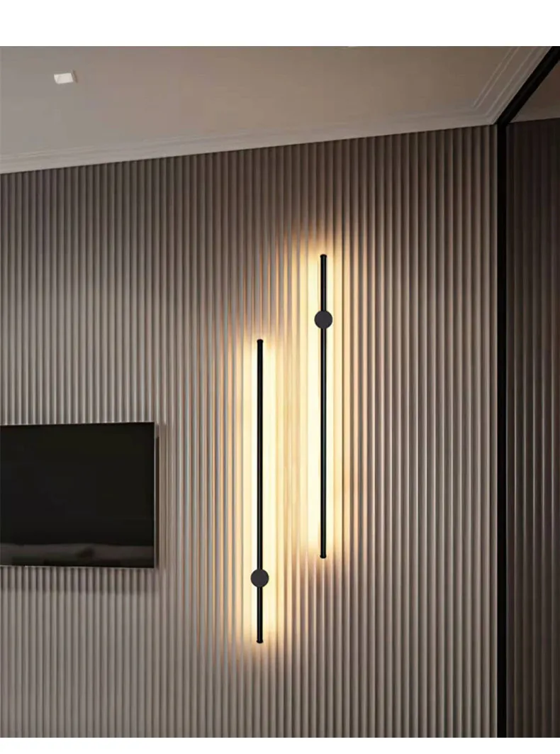 Tanie Nowoczesne oświetlenie ścienne LED obrotowe kryty długie ściany światła domu sklep