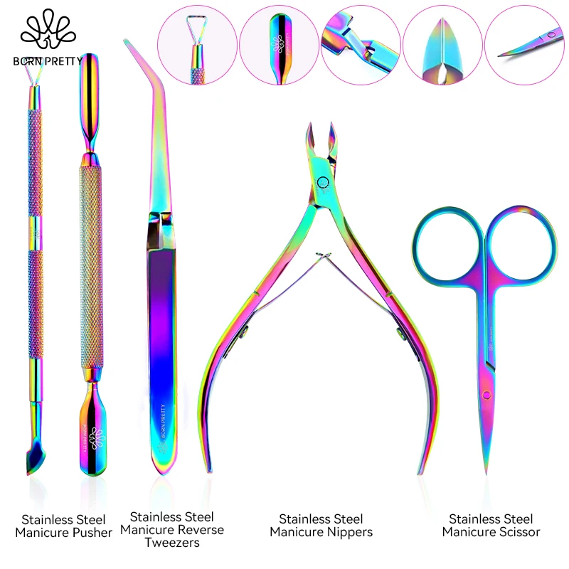 

BORN PRETTY Cuticle Nippers Nail Manicure Scissors Clippers Trimmer Dead Skin Remover Pedicure Stainless Steel Cutters Nail Tool