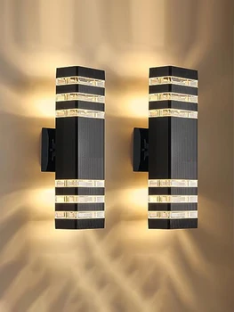 ไฟ LED ติดผนังกันน้ำกลางแจ้งพร้อมอุปกรณ์ตรวจจับ ตกแต่งซ็อกเก็ตบันไดภายนอก GU10 ฐาน AC85V-265V ไฟติดผนัง 1