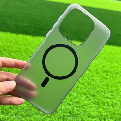 Luxury Slim Matte Clear Corrugated Phone Case with Magnetic Wireless Charging Compatibility for Oneplus Ace 3Pro (Black)