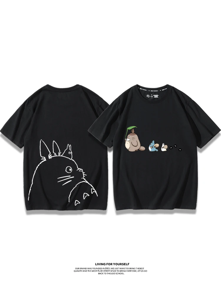Miyazaki Anime Dust Fairy 100% cotton short-sleeved T-shirt Summer men's and women's CuHK children totoro clothes 2