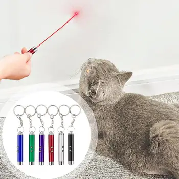 Keychain Red Laser Pointer Pen With White LED Torch Pet Cat Dog Toy Classroom Business Presentation Tool 2