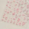 Swallow Window Pattern Peach Blossom Flower Antique Pear Blossom Adhesive 5D Nail Art Stickers Spring Manicure Decals 6