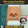 Couch Cup Holder Bamboo Wood Sofa Armrest Tray Foldable Sofa Cup Holder Anti-Slip Couch Arm Cup Holder Sofa Side Storage Tray 3