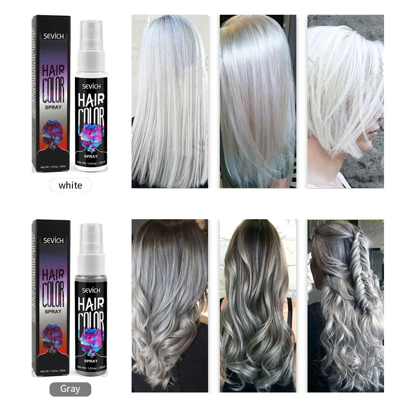 

Sevich 8 Colors 30ml Hair Dye Spray Disposable Hair Quick Spray Lasting Security Waterproof Dye Instant Hair Color Products