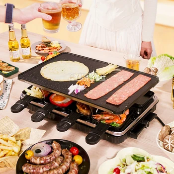 2-in-1 1500W Electric Indoor Grill – Smokeless Korean BBQ with Raclette 1