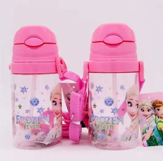 Water Cup Disney Cartoon cars frozen cups With straw kids snow White cars Sport Bottles girls Princess Sophia Feeding cups