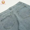 High Street Black Blue ThugClub Star and Moon Patchwork Leather Embroidery Logo Straight Loose High Quality Mens Womens Jeans 6