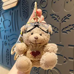 Cute Cartoon Brown Bear Plush Doll Pendant - Adorable Bag Accessory and Ornament (9 brown brown)