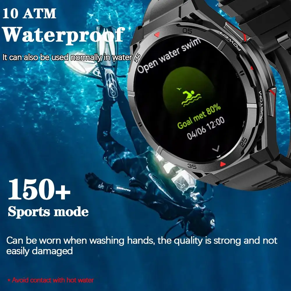 GPS Smartwatch Men 1.43'' AMOLED IP69K ��� �������� HD ��ȭ ��ħ�� ���� ��а� ��Ƽ ������ ��� ����Ʈ �ð� 2025