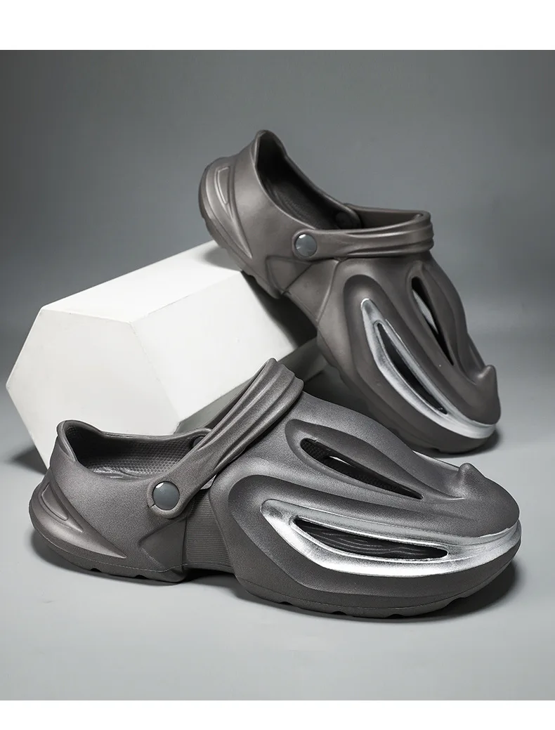 Evshine Men Shark Slides Eva Flat Sandals Summer Beach Footwear_voghion.com