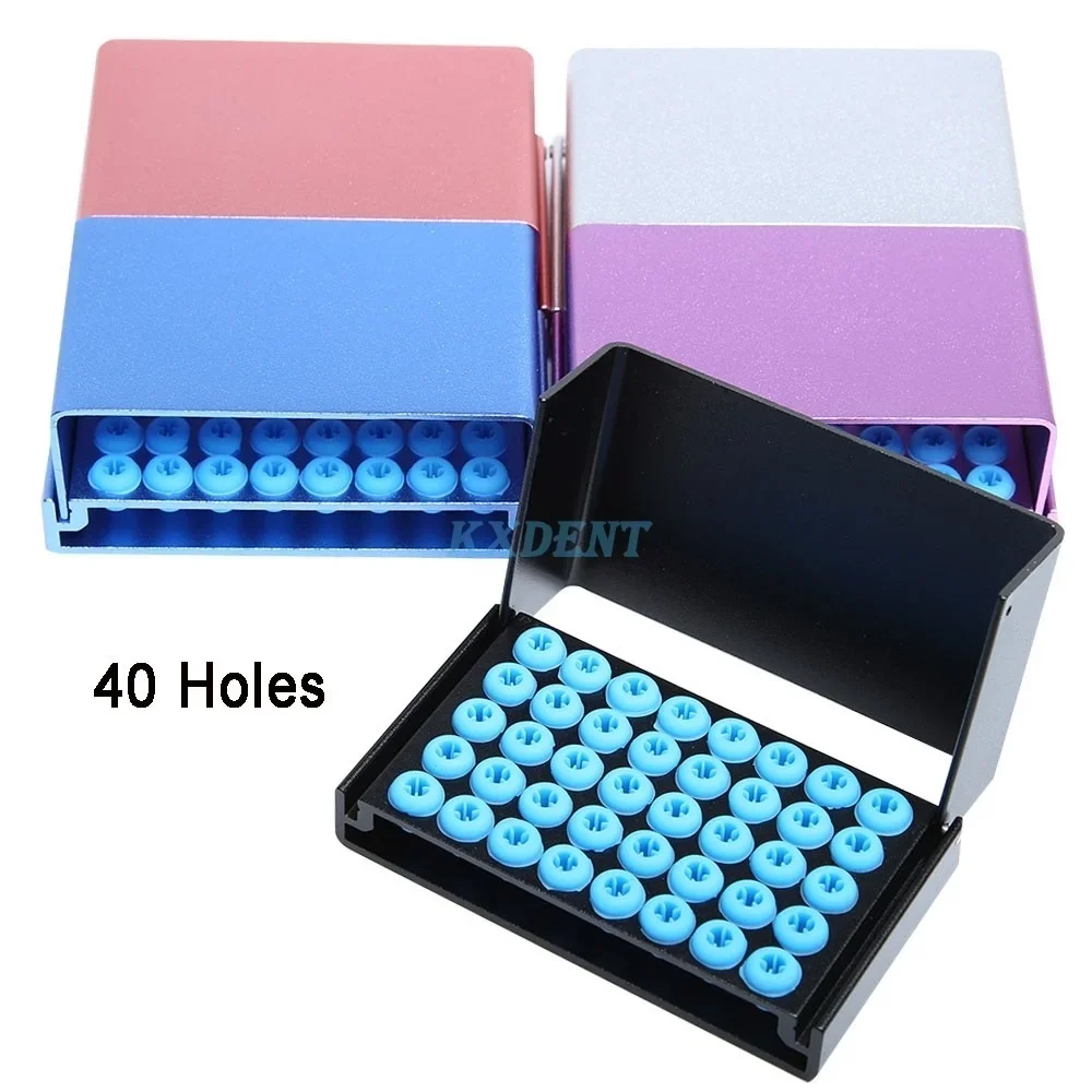 

1Pc 40 Holes Dental Autoclavable Disinfection Box Dental Burs Block Holder Aluminium Alloy Disinfection Case Dentistry Burs Case