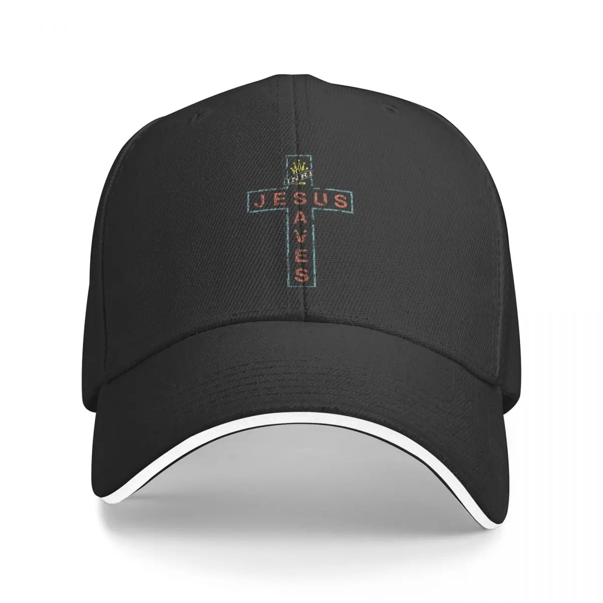 

Jesus Saves Cross Sign Jesus Christ Washed Men's Baseball Cap Cycling Trucker Snapback Caps Dad Hat Golf Hats