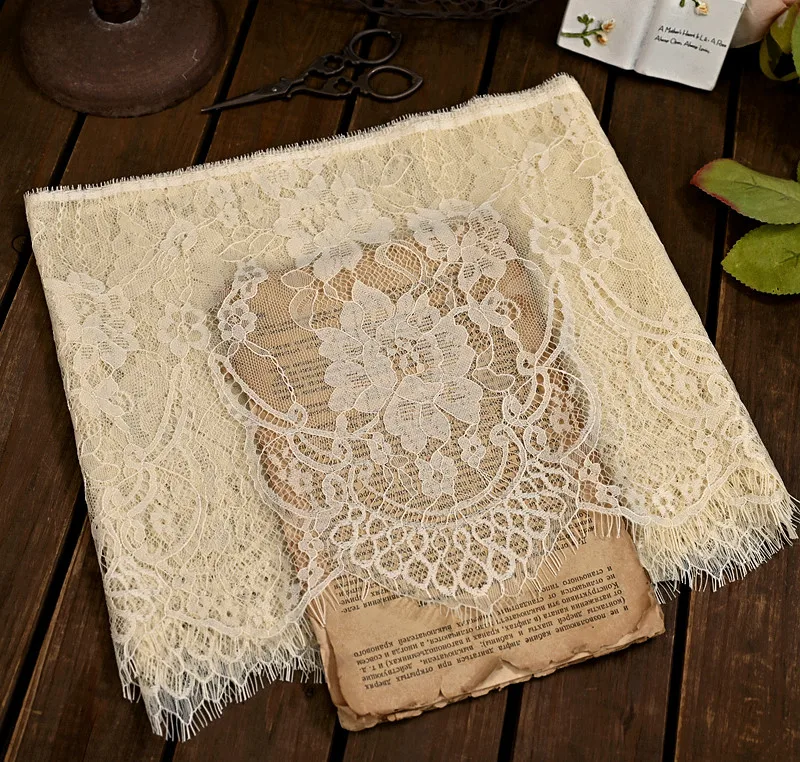 26cm Breite Wimpernspitzen-Spitzenborte DIY Handgemachte Dekoration Kleidung Hochzeitskleid Spitzenrock Ärmel-Accessoires Stoff – Detail 29