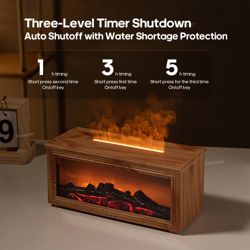 Simulated Fireplace Flames Aroma Diffuser Aromatherapy Ultrasonic Air Humidifier Sprayer Remote Controls/Essential Oil_voghion.com