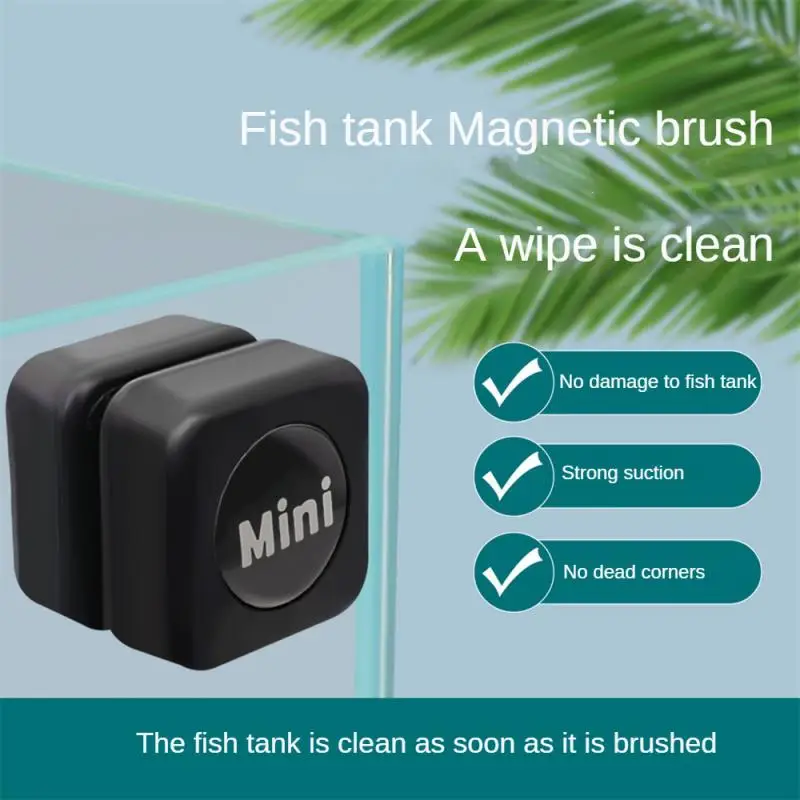 Aquarium Magnetic Brush Glass Floating Algae Scraper Curve Glass Cleaner Mini Scrubber Tool Fish Tank Cleaning Magnet aquarium glass cleaner