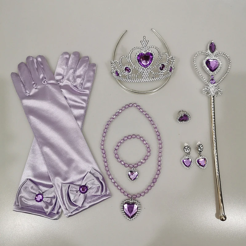 Girls Cosplay Elsa Anna Princess Crown Magic Wand Costume Headband Party Rhinestone Hair Bands For Kids Hairband Gifts Toys 2
