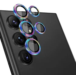 Premium Metal Camera Protector Rings with Alloy Glass Lens for Enhanced Back Protection (Colorful)