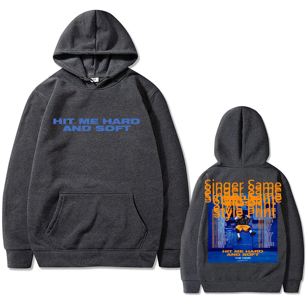 Hit Me Hard and Soft Hoodie Men Women Fashion Pop Music Singer Same Style Graphic Print Hoodies Male Casual Oversized Sweatshirt