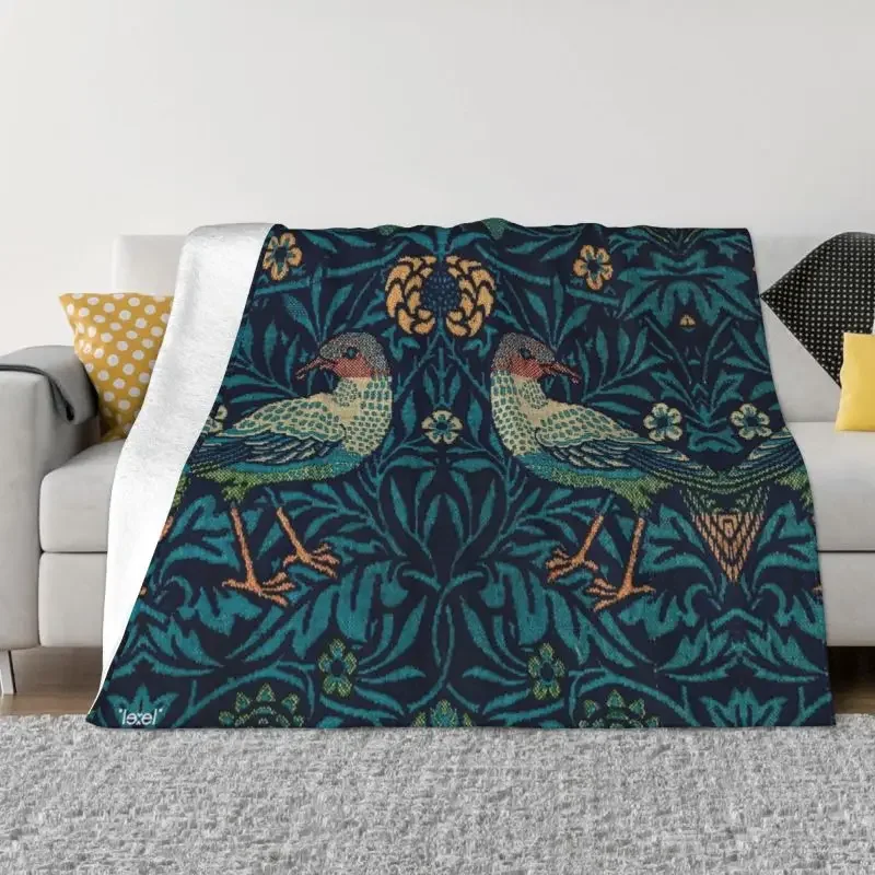 

Bird By William Morris Sofa Fleece Throw Blanket Warm Flannel Textile Pattern Blankets for Bed Travel Couch Quilt