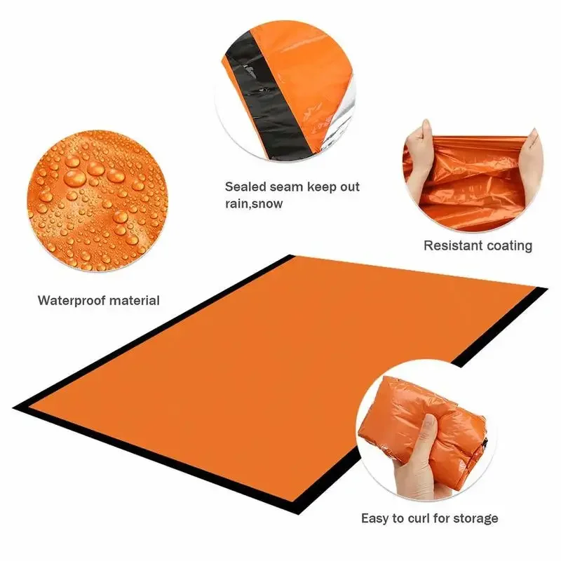 Outdoor Life Bivy Emergency Sleeping Bag Thermal Keep Warm Waterproof Mylar First Aid Emergency Blanke Camping Survival Gear