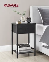 VASAGLE Nightstand, Side Table with Fabric Drawer, 24-Inch Tall End Table with Storage Shelf 2