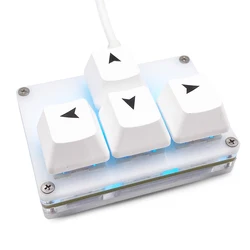 Compact 4 - Key Programmable Mechanical Keypad with USB - C Connection - Red Switch (White A)