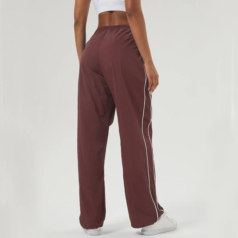 Loose Sports Yoga Pants Women Solid Color Woven Gym Trousers Breathable Quick Dry Jogger Pants Female Sportswear Workout Clothes 2