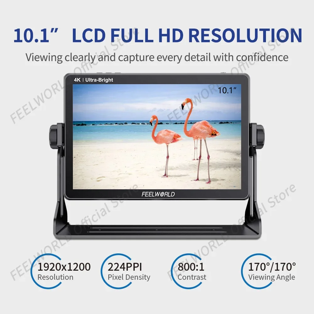 FEELWORLD LUT11S 10.1 Inch Monitor 2000nit Ultra Bright IPS Touch Screen 3DLUT 3G-SDI HDMI-Compatibled For DSLR Camera