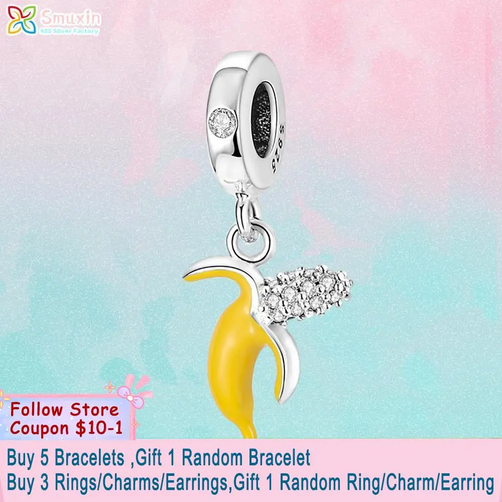 

Smuxin 925 Sterling Silver Beads Banana Charm fit Original Pandora Bracelets Fashion Fine Jewelry Gift