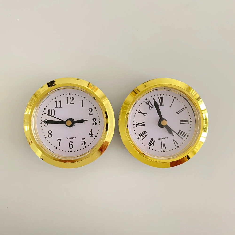 Insert Clock 50MM With Arabic and Roman Numerals Gold Rim Quartz Clock Movement Mechanism For Built-in digital clock,quartz clock movement