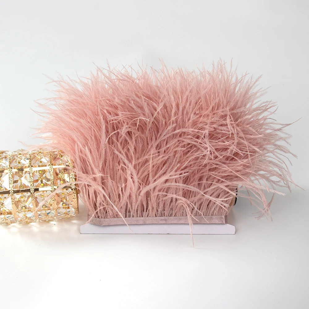 1pcs Natural Leather Pink Ostrich Feathers For Crafts Wedding