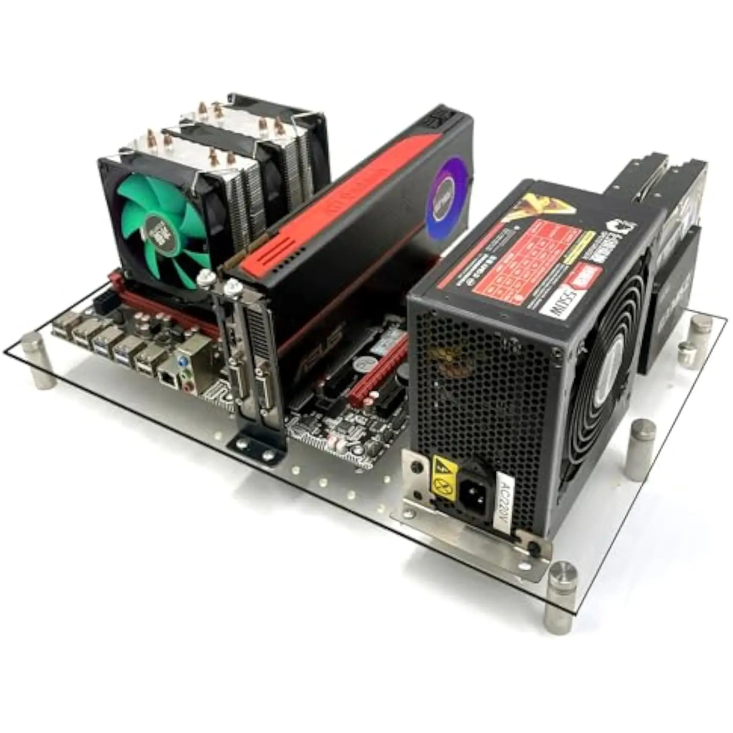 Open PC Case Test Bench DIY Acrylic Computer Chassis Rack Gaming Support Motherboards ATX MATX ITX Heat Dissipation(ATX)