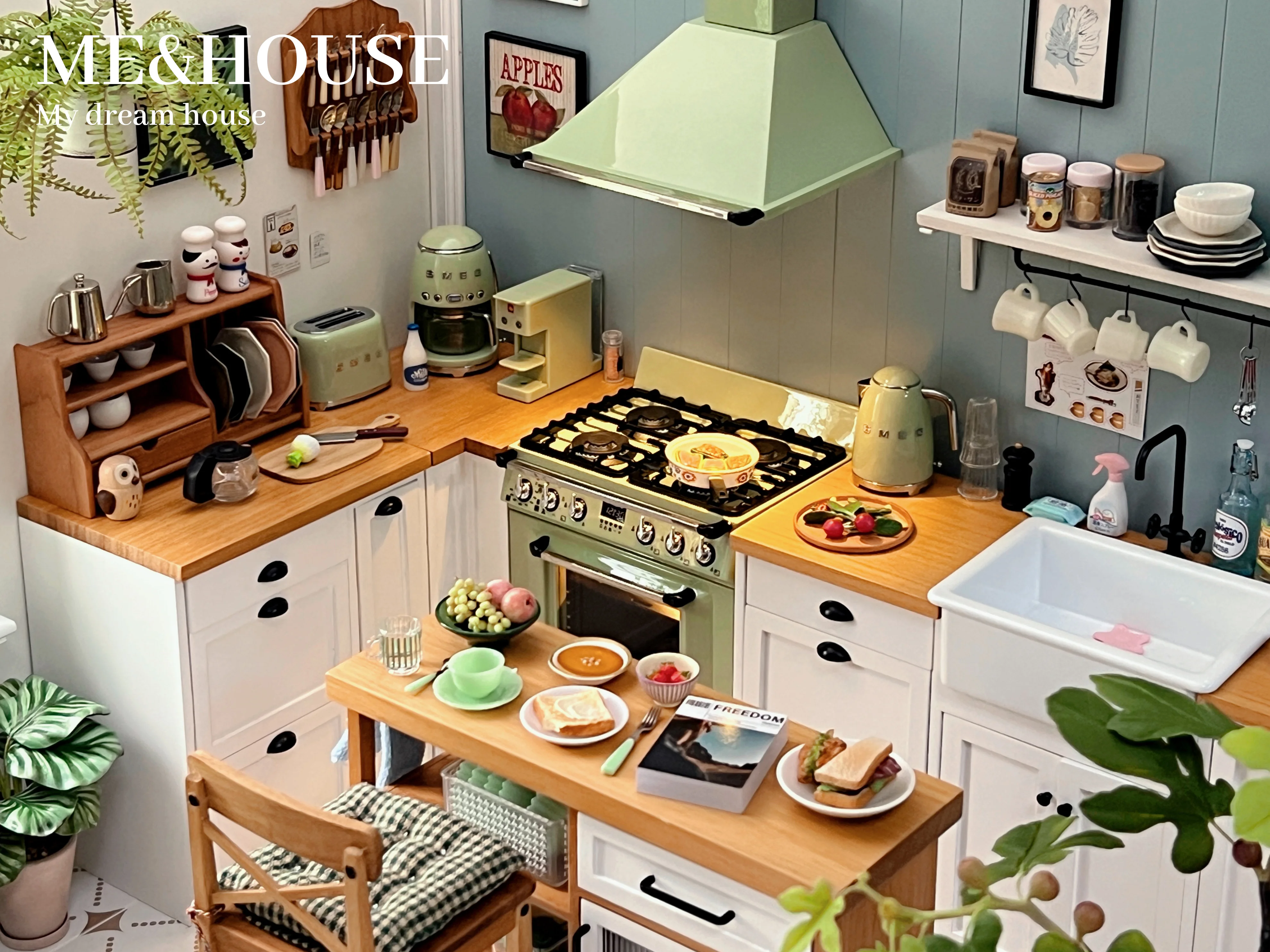 1/6 Doll House Model Furniture Accessories Mini Model Stove and Range Hood 4