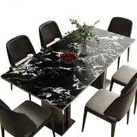 Nappe de table en cuir à motif marbre minimaliste moderne, imperméable, résistante à l'huile et à la chaleur, pour la maison, la salle à manger, la table basse 6