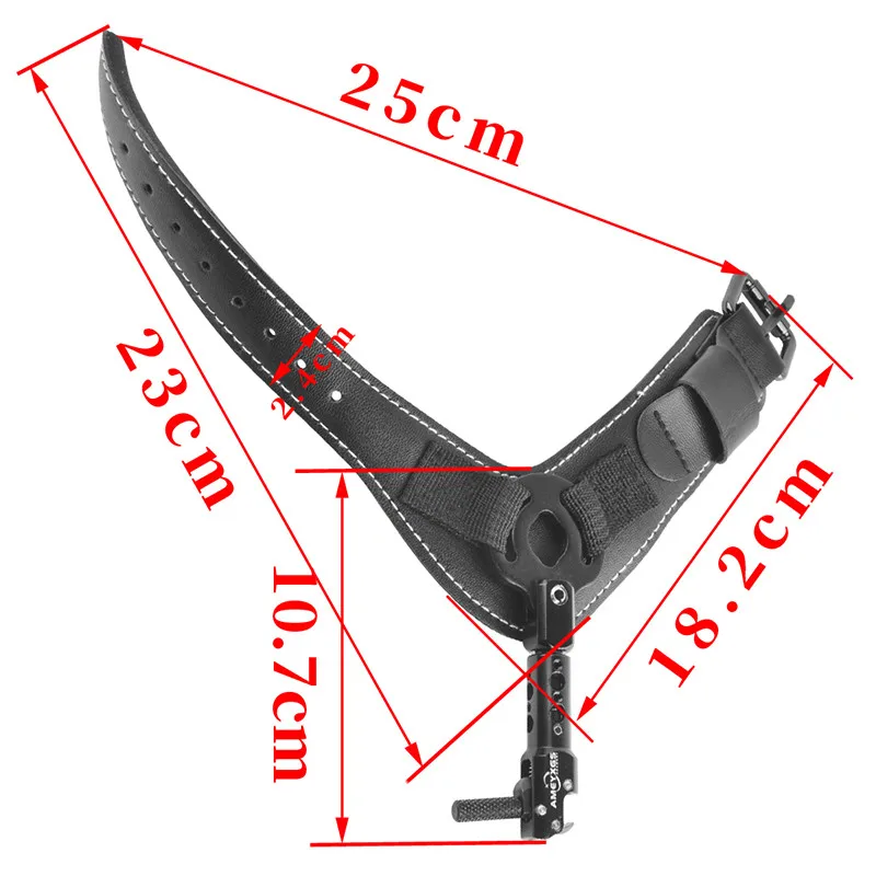 Étrier de tir à l'arc, aide à la libération, couleur noire, sangle à