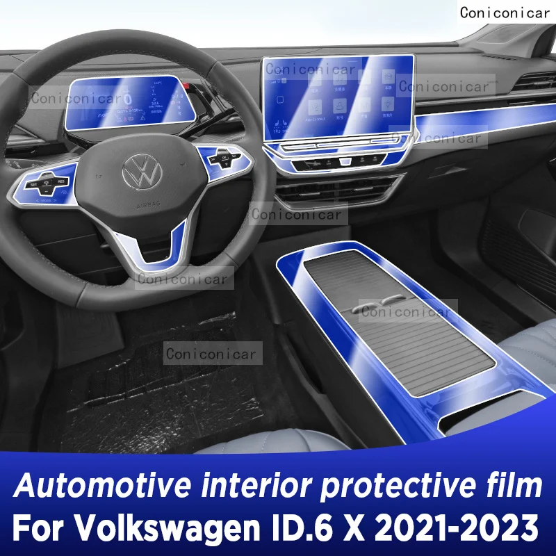 

For Volkswagen ID.6 X 2021-2023 Gearbox Panel Navigation Automotive Interior Screen TPU Protective Film Anti-Scratch Accessories