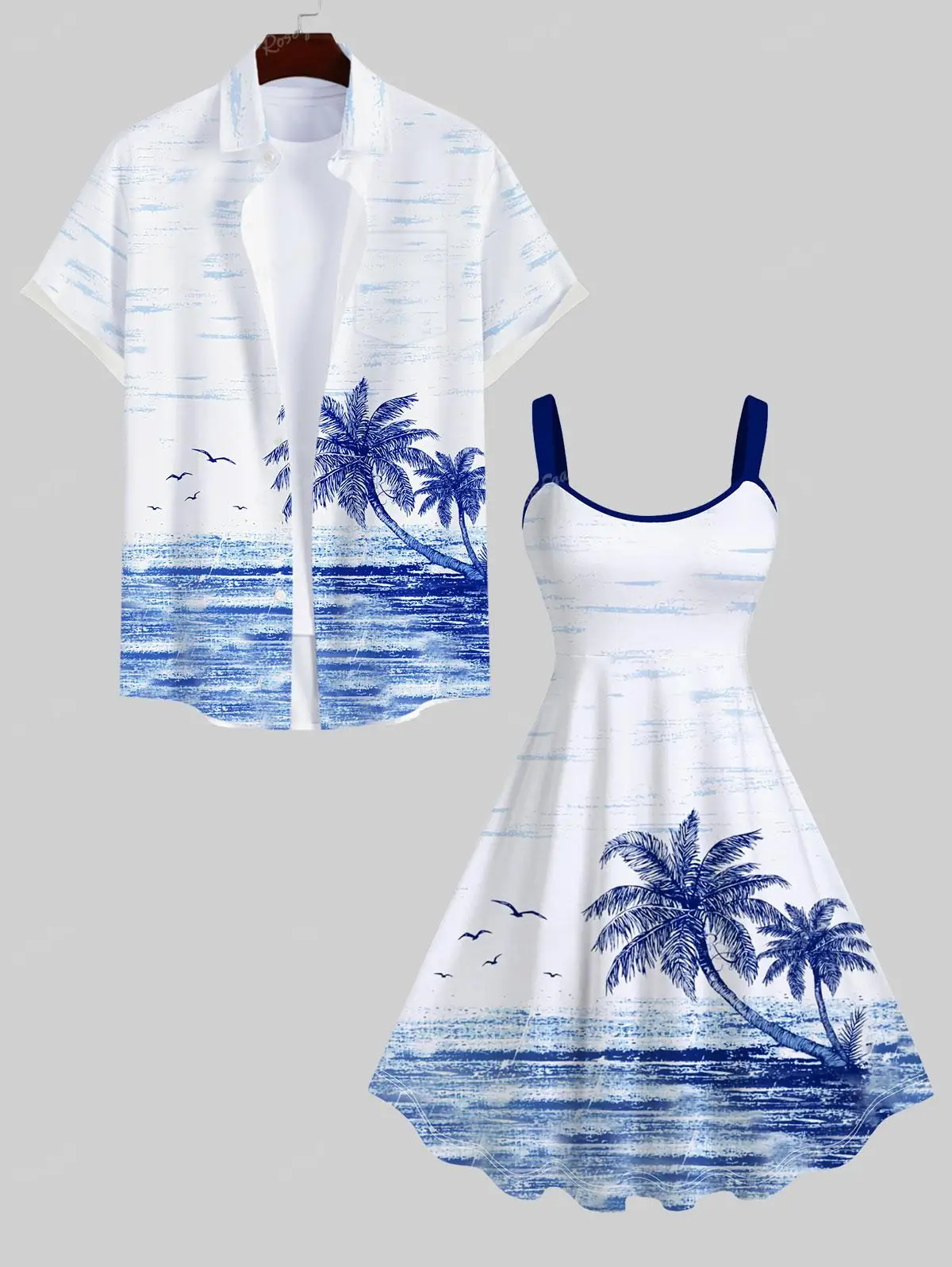 Rosegal Plus Size Matching Hawaii Beach Outfit For Couples