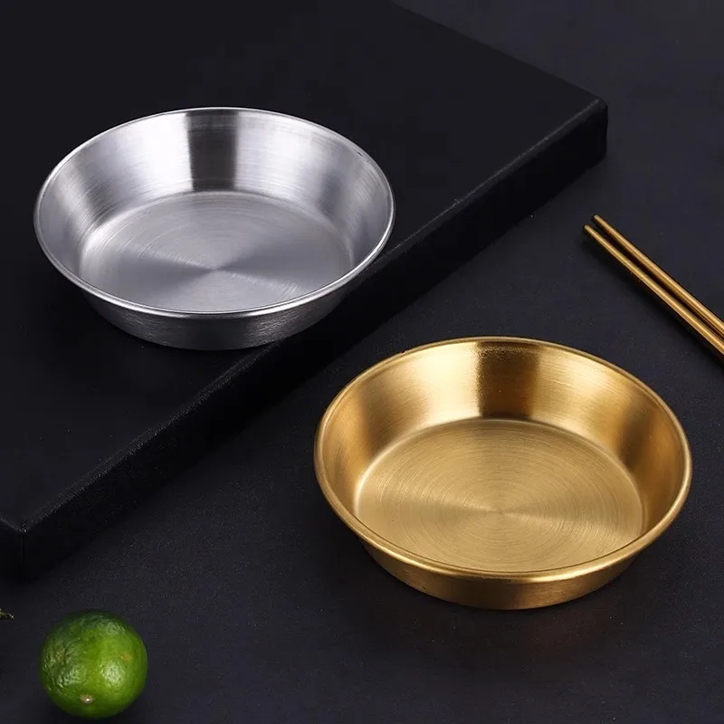 304 Stainless Steel Sauce Dishes Condiment Saucer Barbecue Restaurant Western Restaurant Salad Small Bowl Fries Ketchup Saucer