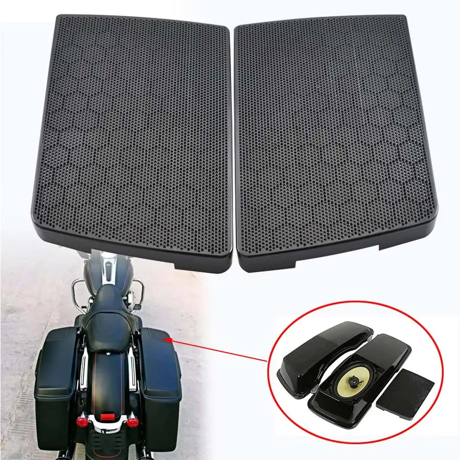 

Motorcycle 6X9" Saddlebag Lid Speaker Grills Trim Mesh Cover Accessories For Harley Road King Street Electra Glide Ultra 93-13